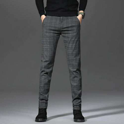 Black plaid pants.